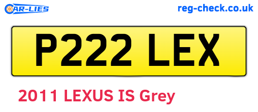 P222LEX are the vehicle registration plates.