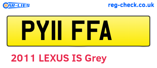 PY11FFA are the vehicle registration plates.