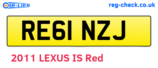 RE61NZJ are the vehicle registration plates.