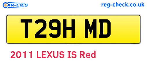 T29HMD are the vehicle registration plates.