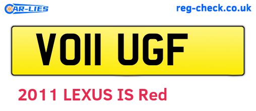 VO11UGF are the vehicle registration plates.