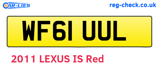 WF61UUL are the vehicle registration plates.