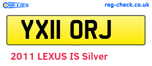 YX11ORJ are the vehicle registration plates.