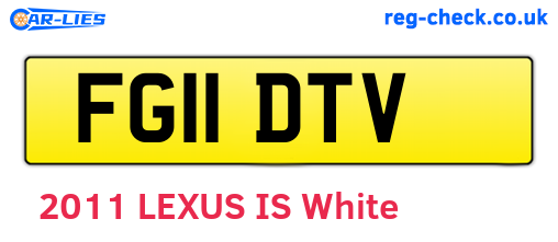 FG11DTV are the vehicle registration plates.