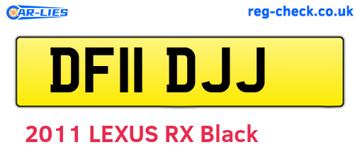 DF11DJJ are the vehicle registration plates.