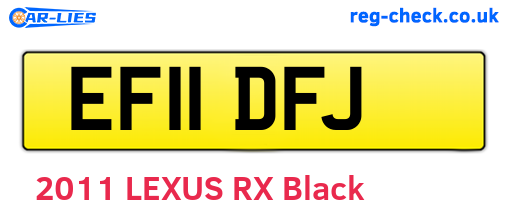 EF11DFJ are the vehicle registration plates.