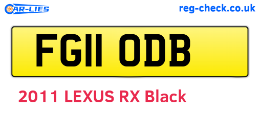 FG11ODB are the vehicle registration plates.