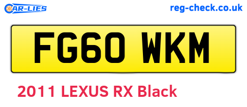 FG60WKM are the vehicle registration plates.