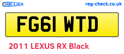 FG61WTD are the vehicle registration plates.