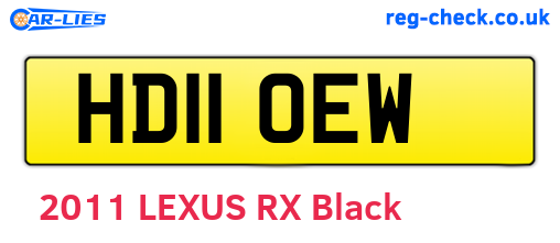 HD11OEW are the vehicle registration plates.