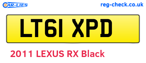 LT61XPD are the vehicle registration plates.