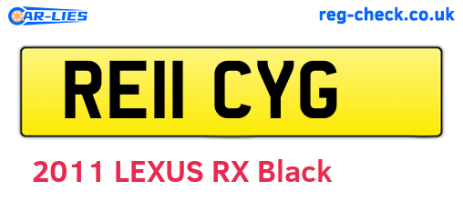 RE11CYG are the vehicle registration plates.