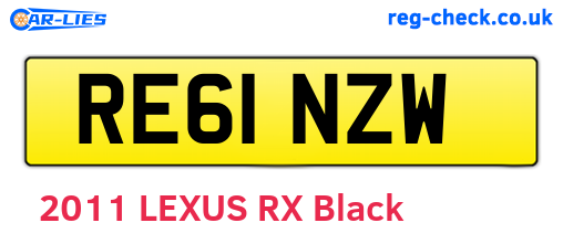 RE61NZW are the vehicle registration plates.