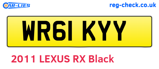 WR61KYY are the vehicle registration plates.
