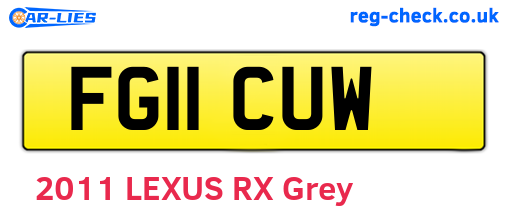FG11CUW are the vehicle registration plates.