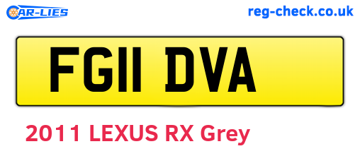 FG11DVA are the vehicle registration plates.
