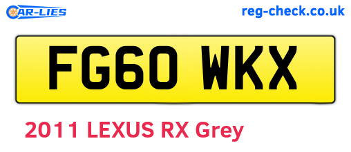FG60WKX are the vehicle registration plates.