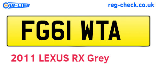FG61WTA are the vehicle registration plates.