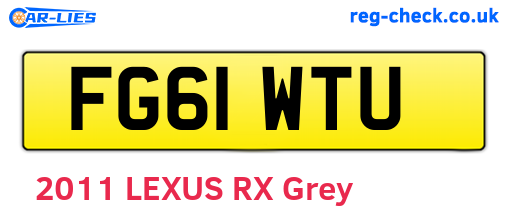 FG61WTU are the vehicle registration plates.