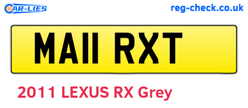MA11RXT are the vehicle registration plates.