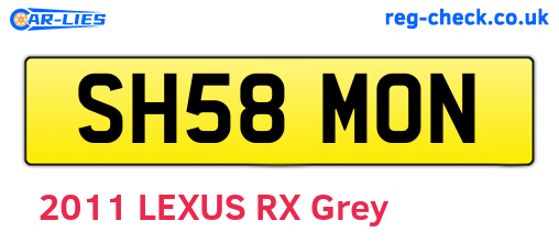 SH58MON are the vehicle registration plates.
