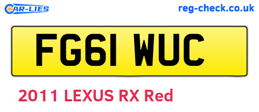 FG61WUC are the vehicle registration plates.