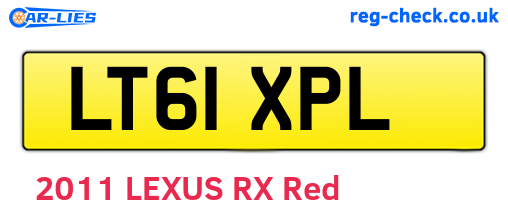 LT61XPL are the vehicle registration plates.