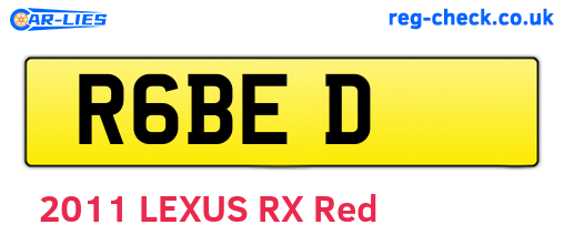 R6BED are the vehicle registration plates.