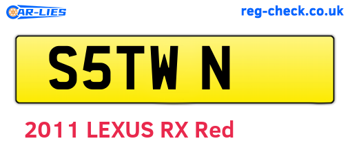 S5TWN are the vehicle registration plates.