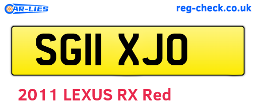 SG11XJO are the vehicle registration plates.