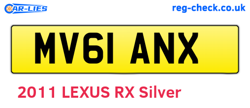MV61ANX are the vehicle registration plates.