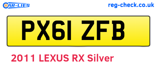 PX61ZFB are the vehicle registration plates.