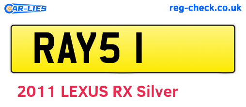 RAY51 are the vehicle registration plates.