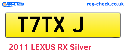 T7TXJ are the vehicle registration plates.