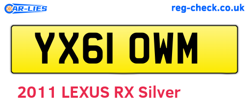 YX61OWM are the vehicle registration plates.
