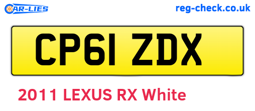 CP61ZDX are the vehicle registration plates.