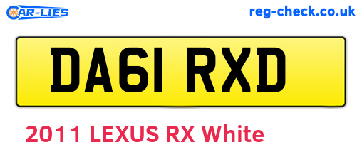 DA61RXD are the vehicle registration plates.