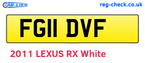 FG11DVF are the vehicle registration plates.