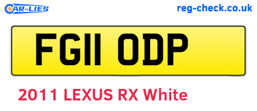 FG11ODP are the vehicle registration plates.