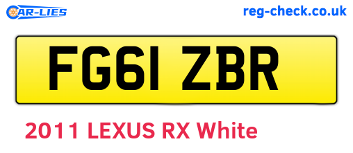 FG61ZBR are the vehicle registration plates.