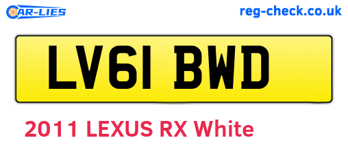 LV61BWD are the vehicle registration plates.