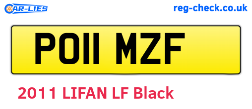 PO11MZF are the vehicle registration plates.