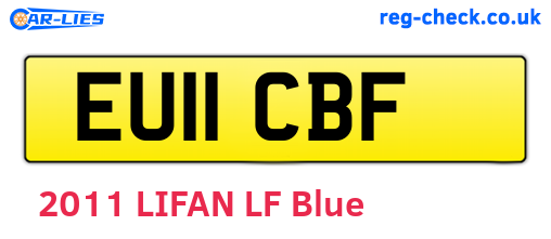 EU11CBF are the vehicle registration plates.