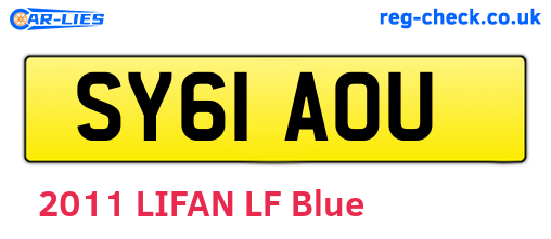 SY61AOU are the vehicle registration plates.