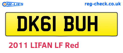 DK61BUH are the vehicle registration plates.