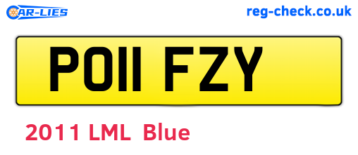 PO11FZY are the vehicle registration plates.