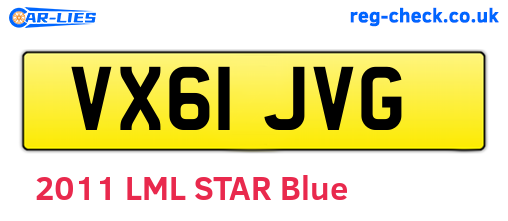 VX61JVG are the vehicle registration plates.