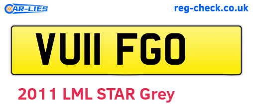 VU11FGO are the vehicle registration plates.