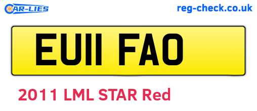 EU11FAO are the vehicle registration plates.