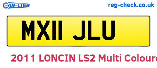 MX11JLU are the vehicle registration plates.